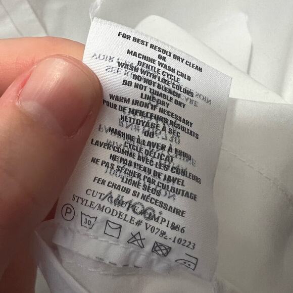 Vince White Button Down Short Sleeve Tunic Top P - Picture 6 of 6